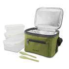 Ланч-сумка тм "Арктика", 2,5 л, арт. 020-2500, зелёная с 3мя контейнерами												