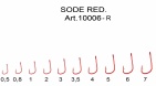 Крючок SODE-RING №0,5 с ушком, покрытие RED (10 шт)																												