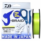 Набор: Леска плетеная и ножницы J-BRAID X4E-W/SC 0.19MM-135M желтый																				