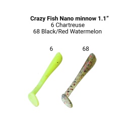 Nano Minnow 1,1" 68-27-6/68-6 Силиконовые приманки Crazy Fish						