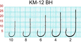 Крючок KM012 BAITHOLDER с ушком, №6, покрытие BN (6 шт)																												
