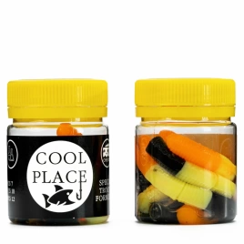 Резина форелевая Cool Place stretch buk чёрный, жёлтый, оранж сыр
