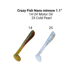 Nano Minnow 1,1" 68-27-14/25-6 Силиконовые приманки Crazy Fish						