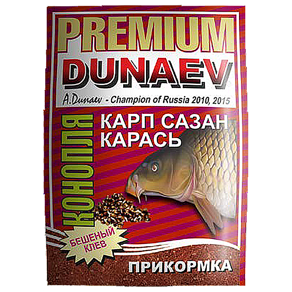 Прикормка Дунаев "Premium"Карп-Сазан конопля фото 1