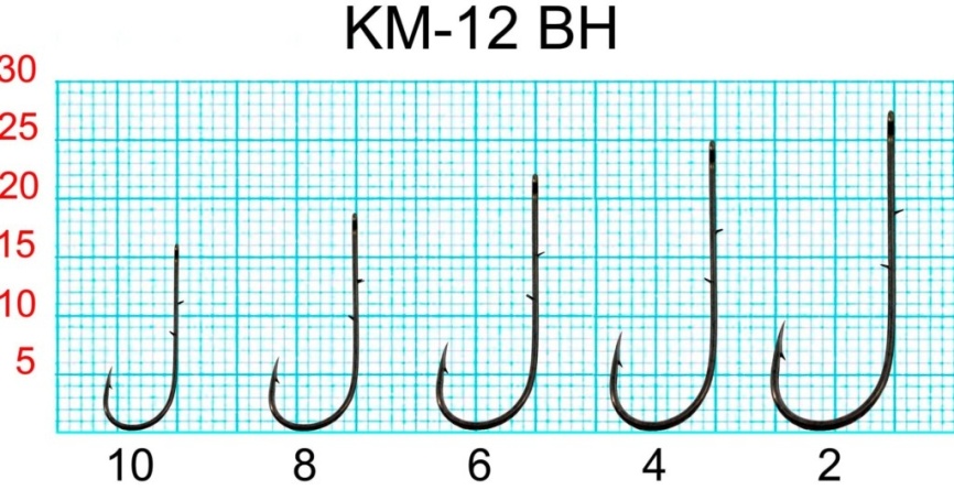 Крючок KM012 BAITHOLDER с ушком, №8, покрытие BN (7 шт)																												 фото 1