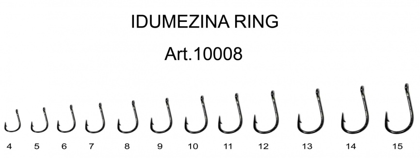 Крючок IDUMEZINA-RING №13 с ушком, покрытие BN (упак. 6 шт)																												 фото 1