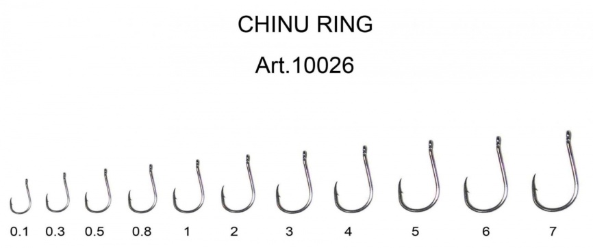 Крючок CHINU-RING №7 с ушком, покрытие BN (8 шт)																												 фото 1