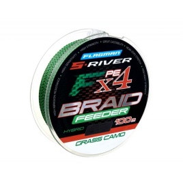 FLAGMAN Шнур S-River Braid PE Hybrid F4 Feeder 100м Grass Camo 0,20мм 13,5кг 30lb	