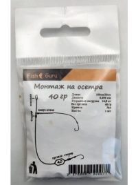 Монтаж осетровый без груза (флюорокарбон) 0,496 мм №4