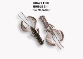 NIMBLE 4" 43-100-10d-6-V Силиконовые приманки Crazy Fish						