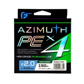 F-FISHING Шнур Azimuth PE X4 150м Dark Green 0,23мм 11,4кг/25lb