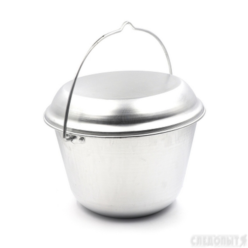 Котелок костровой "СЛЕДОПЫТ" конический, 6 л, алюм./10/												 фото 1