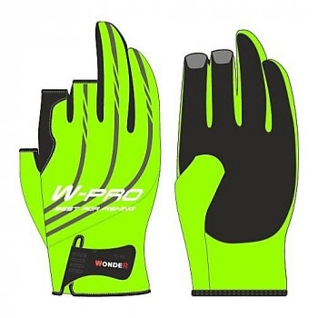 Перчатки рыболовные без трёх пальцев Wonder Gloves W-Pro шартрез WG-FGL094 XL фото 1