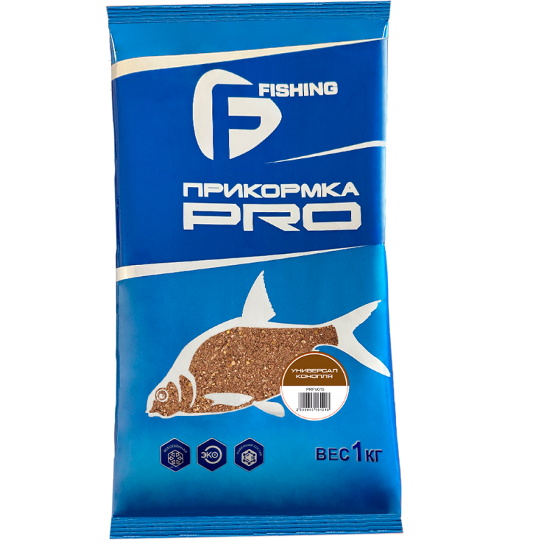 F-FISHING Прикормка для рыбы PRO Универсал Конопля 1кг фото 1