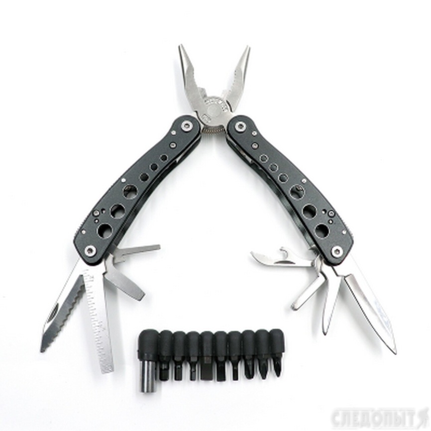 Мультитул (плоскогубцы) "СЛЕДОПЫТ", 18 предметов, в чехле, в коробке/60/																				 фото 1