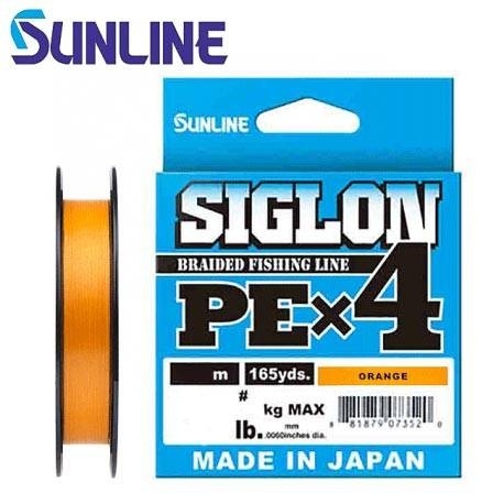 Плетёный шнур Sunline Siglon PEx4 150m.1,2/20lb orange фото 1