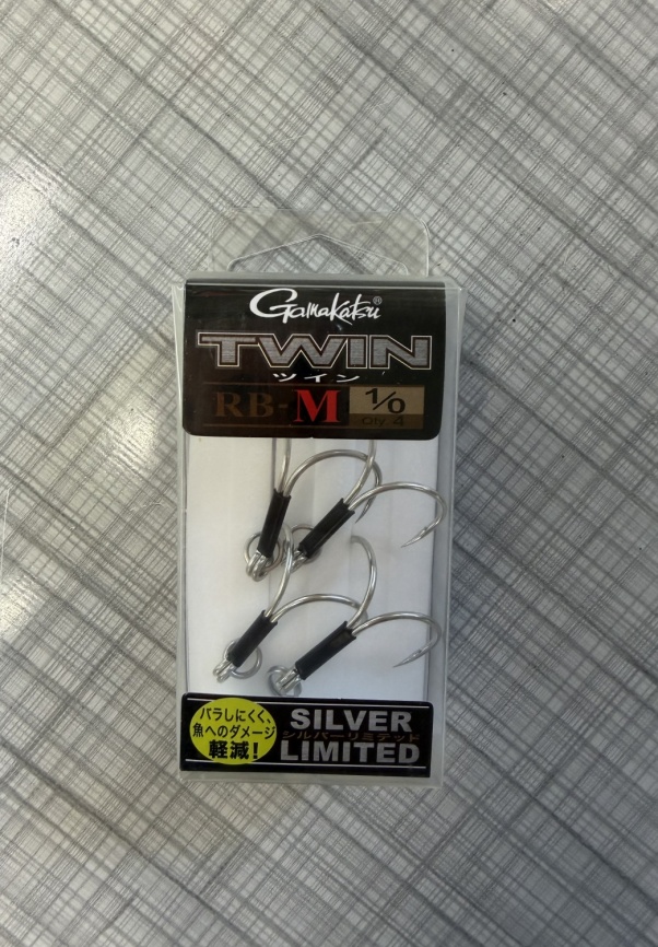 Крючки GAMAKATSU Twin RB-M Silver Limited #1/0 (4pcs) фото 1