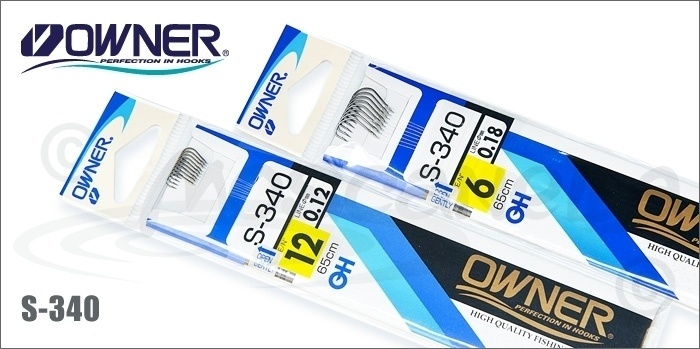 Крючки с поводками Owner S-340  0,10 мм. кр.№ 14  фото 1