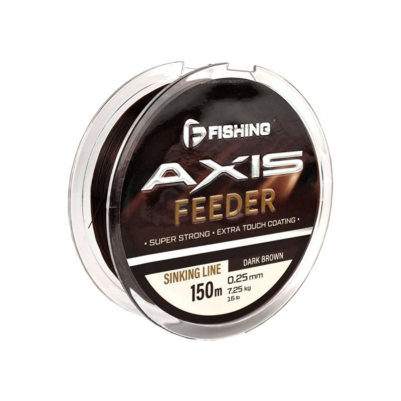 F-FISHING Леска Axis Feeder Line Dark Brown 150м 0,25мм 7,25кг 16lb фото 1