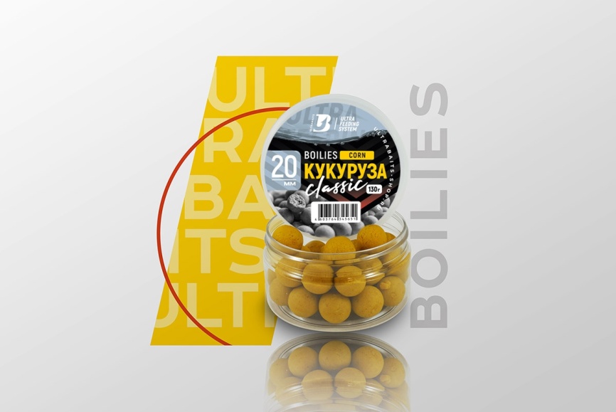 Бойлы насадочные ULTRABAITS (КУКУРУЗА) 20мм, банка 150 гр					 фото 1