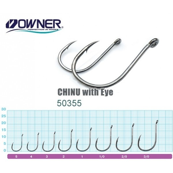 OWNER Крючок Chinu w/eye BC №5 12шт	 50355											 фото 1