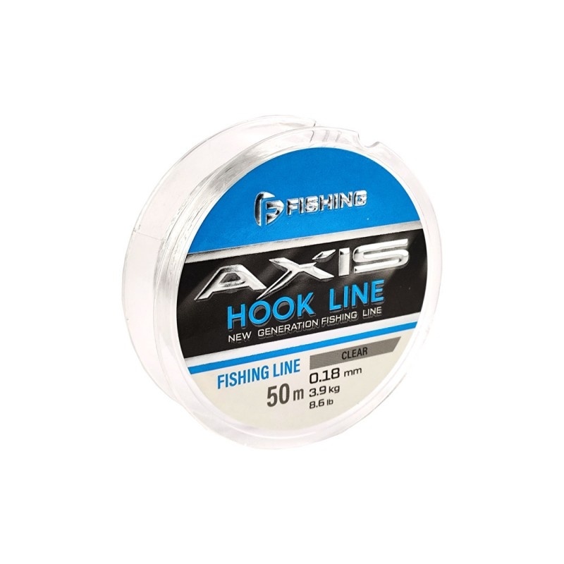 F-FISHING Леска Axis Hook Line Clear 50м 0,18мм 3,9кг 8,6lb фото 1
