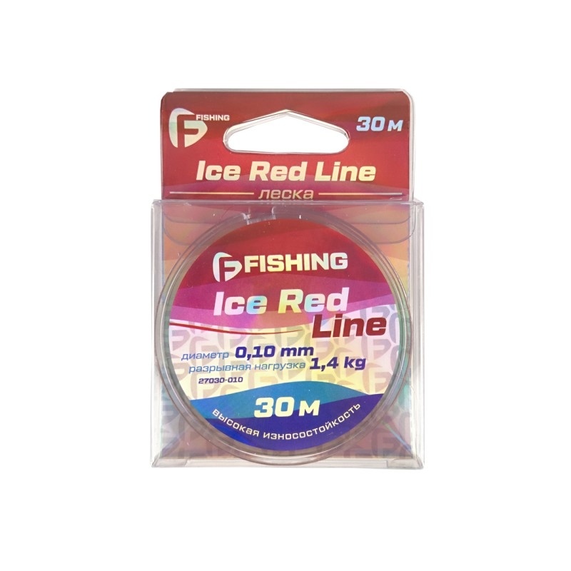 F-FISHING Леска Ice Red Line 30м 0,10мм												 фото 1