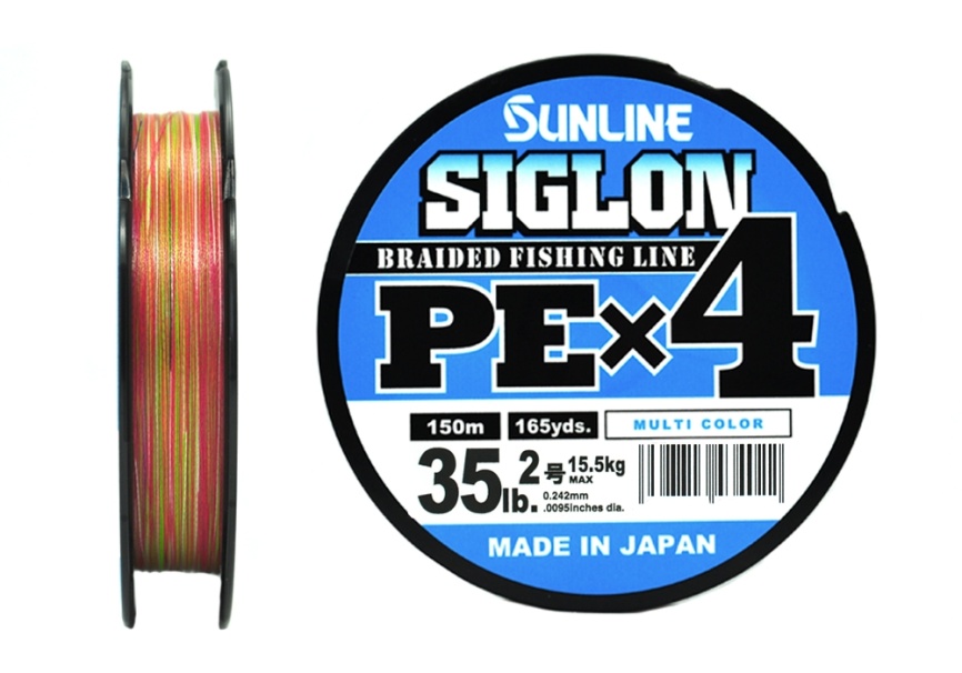 Плетёный шнур Sunline SIGLON PEx4 #2.0/35lb 150m Multi Color							 фото 1