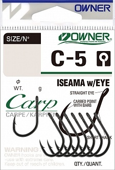 OWNER Крючок Carp Iseama w/eye BC №3 9шт												 фото 1
